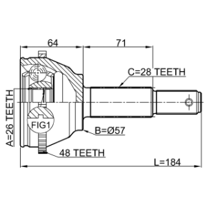 Outer CV Joint FEBEST 2110-FYA48 OE Ref 1C15-3A327-BA FEBEST