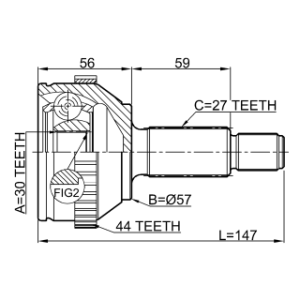 Joint homocinétique extérieur FEBEST 2110-MONA44 pour FORD MONDEO FEBEST
