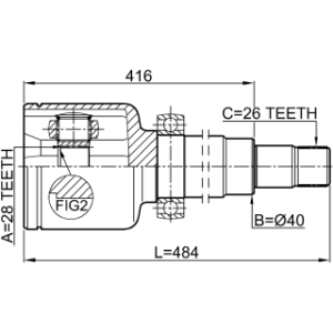 Joint homocinétique intérieur droit FEBEST 2111-CA220RH pour FORD 1446280 FEBEST
