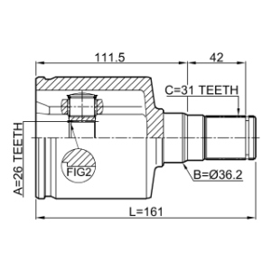 Joint homocinétique intérieur gauche FEBEST 2111-CA223LH pour FORD 1504139 FEBEST