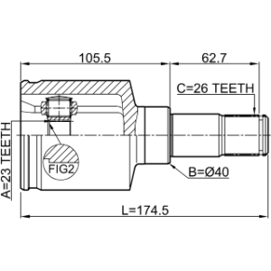 Joint homocinétique intérieur gauche FEBEST 2111-CB320ATLH pour FORD FOCUS, C-MAX FEBEST