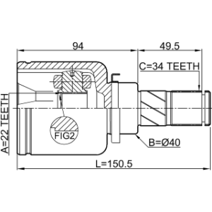 Joint homocinétique intérieur gauche FEBEST 2111-CDHLH pour FORD FOCUS FEBEST