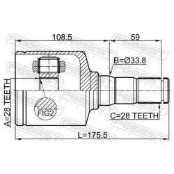 Kit de joint homocinétique FEBEST 2111-CNGAMTLH pour FORD FUSION, MONDEO, S-MAX FEBEST