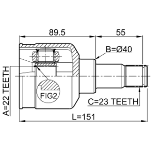 Joint homocinétique intérieur FEBEST 2111-FUS pour FORD 1306054 FEBEST