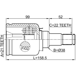 Joint homocinétique intérieur gauche FEBEST 2111-FUSATLH pour FORD FIESTA FEBEST