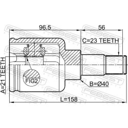 Kit de joint homocinétique FEBEST 2111-FUSMTLH pour FORD CLASSIC, FIESTA OE 1356786 FEBEST