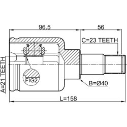 Kit de joint homocinétique FEBEST 2111-FUSMTLH pour FORD CLASSIC, FIESTA OE 1356786 FEBEST