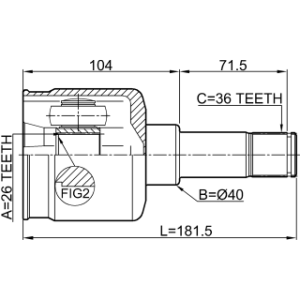 Joint homocinétique intérieur gauche FEBEST 2111-FY36LH pour FORD TRANSIT FEBEST