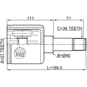 Joint homocinétique intérieur gauche FEBEST 2111-FYLH pour FORD TRANSIT FEBEST