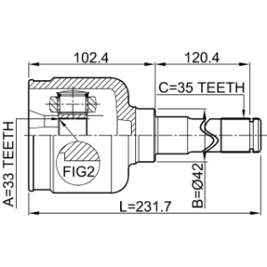 Joint homocinétique intérieur gauche FEBEST 2111-GELH pour FORD MONDEO FEBEST