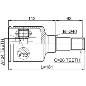 Joint homocinétique intérieur gauche FEBEST 2111-TC7LH pour FORD TOURNEO FEBEST