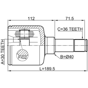 Joint homocinétique intérieur gauche FEBEST 2111-TRDLH pour FORD TRANSIT FEBEST