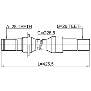 Demi-arbre de transmission droit FEBEST 2112-FOCAU pour FORD FOCUS FEBEST