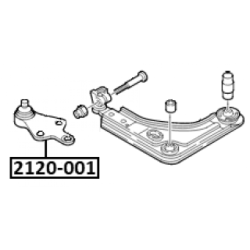 Rotule FEBEST 2120-001 pour FORD PUMA, STREET 1030025 FEBEST