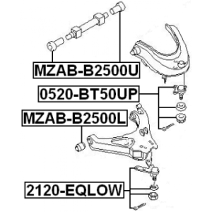 Rotule de bras inférieur avant FEBEST 2120-EQLOW pour MAZDA, FORD B-SERIE, RANGER FEBEST