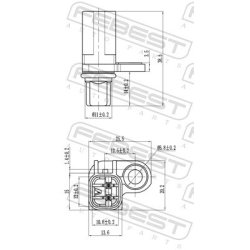 Capteur de vitesse de roue ABS FEBEST 21606-010 pour FORD, LINCOLN, VOLVO FEBEST