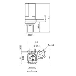 Capteur de vitesse de roue ABS FEBEST 21606-010 pour FORD, LINCOLN, VOLVO FEBEST