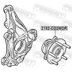 Moyeu de roue FEBEST 2182-CD2WDR pour FORD, LINCOLN FUSION, MONDEO, MKZ FEBEST