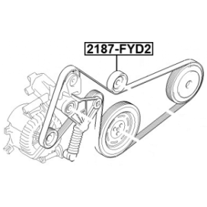 Kit de tendeur de poulie FEBEST 2187-FYD2 pour FORD, PEUGEOT, CITROËN, FIAT, JAGUAR FEBEST