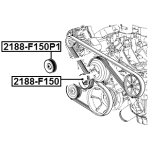 Poulie de renvoi FEBEST 2188-F150P1 pour GMC, CHEVROLET, FORD 4W4E-6C348-AA FEBEST