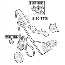 Tendeur de courroie nervuré FEBEST 2190-TTG pour FORD, MAZDA 1731713 FEBEST