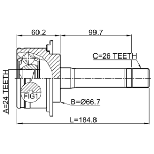 Joint homocinétique extérieur FEBEST 2210-SPM pour KIA RETONA, SPORTAGE FEBEST