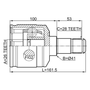 Joint homocinétique intérieur gauche FEBEST 2211-CARNLH pour KIA SEDONA, CARNIVAL FEBEST