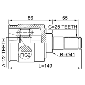 Joint homocinétique intérieur FEBEST 2211-CERII16 pour HYUNDAI, KIA 49500-1M010 FEBEST