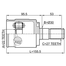 Kit de joint homocinétique FEBEST 2211-FBATLH pour KIA RIO OE 49500-H0100 FEBEST