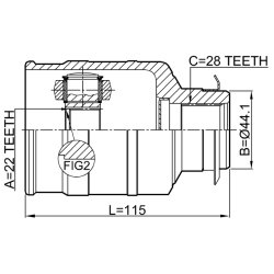 Kit de joint homocinétique FEBEST 2211-FBRH pour KIA RIO OE 49501-H0000 FEBEST