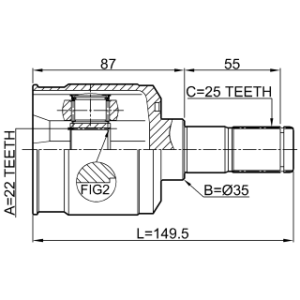 Joint homocinétique intérieur arrière FEBEST 2211-SORR pour KIA, HYUNDAI SORENTO, ACCENT FEBEST