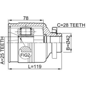 Joint homocinétique intérieur droit FEBEST 2211-SORRH pour KIA 49500-3E110 FEBEST
