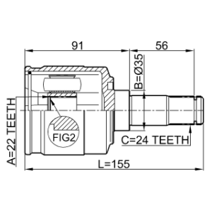 FEBEST Joint homocinétique intérieur gauche 2211-SPAATLH pour KIA SHUMA,CERATO FEBEST
