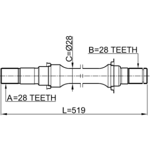 Demi-arbre de transmission droit FEBEST 2212-CAR pour KIA SEDONA FEBEST