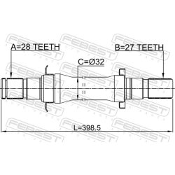 Arbre de transmission (arbre de transmission homocinétique) FEBEST 2212-FBAT pour HYUNDAI, KIA OE 49560-H0300 FEBEST