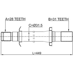 Arbre de transmission (arbre de transmission homocinétique) FEBEST 2212-MQ4RH pour HYUNDAI, KIA OE 49560-P2000 FEBEST