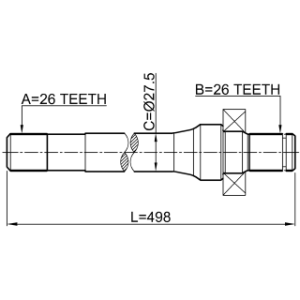 Demi-arbre de transmission gauche FEBEST 2212-SP pour KIA SPORTAGE, RETONA FEBEST