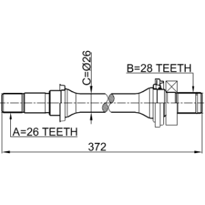 Demi-arbre de transmission droit FEBEST 2212-SPAMT pour KIA 0K2NC25700 FEBEST
