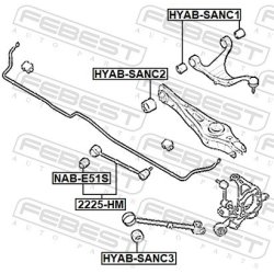 Bras de suspension arrière FEBEST 2225-HM pour KIA BORREGO OE 55250-2J000 FEBEST