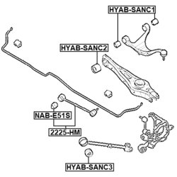 Bras de suspension arrière FEBEST 2225-HM pour KIA BORREGO OE 55250-2J000 FEBEST
