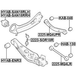 Bras de suspension arrière FEBEST 2225-MQ4LR pour HYUNDAI, KIA OE 55250-P2000 FEBEST