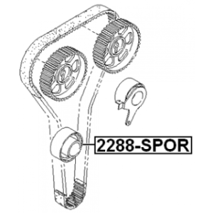 Poulie tendeur courroie de distribution FEBEST 2288-SPOR pour MAZDA, KIA B660-12-730 FEBEST