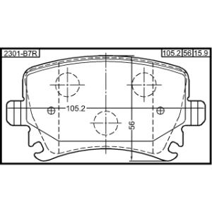 Kit de plaquettes de frein arrière FEBEST 2301-B7R pour AUDI, VW, SKODA, SEAT FEBEST