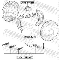 Brake Shoe Set FEBEST 2302-1JR OE Ref 1J0609526 FEBEST