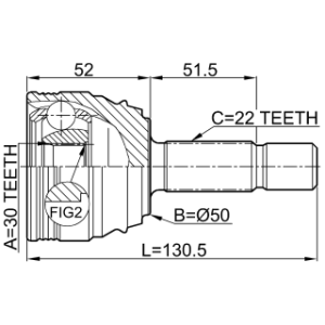 Joint homocinétique extérieur FEBEST 2310-010 pour AUDI, VW 191407311H FEBEST