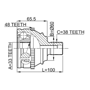 Joint homocinétique extérieur FEBEST 2310-018A48 pour VW Transporter FEBEST