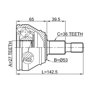 Joint homocinétique extérieur FEBEST 2310-033 pour VW, AUDI, SEAT, SKODA FEBEST