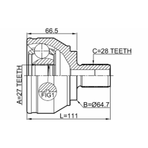 Joint homocinétique extérieur FEBEST 2310-2H pour VW AMAROK OE 2H0407271B FEBEST