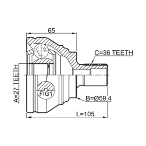 Joint homocinétique extérieur FEBEST 2310-B6 pour VW, AUDI, SEAT, SKODA FEBEST