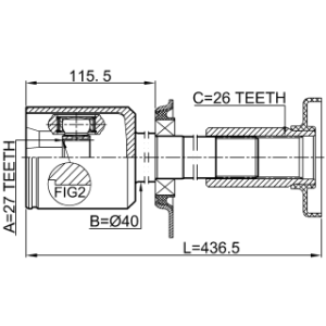 Joint homocinétique intérieur droit FEBEST 2311-T5ATRH pour VW Multivan, Transporter FEBEST